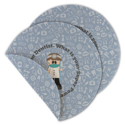 Dentist Round Linen Placemat - Double Sided (Personalized)
