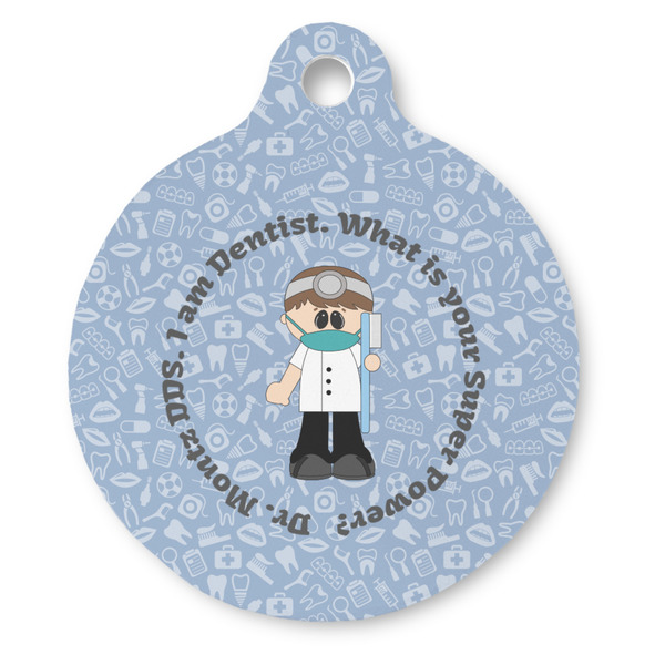Custom Dentist Round Pet ID Tag (Personalized)