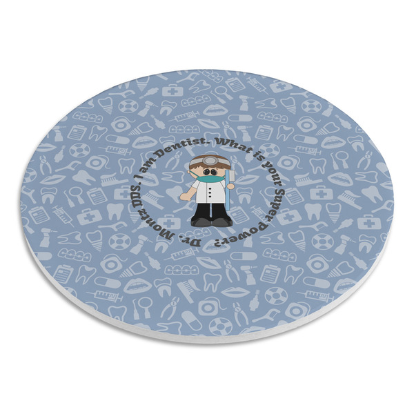 Dentist Round Stone Trivet - Angle View