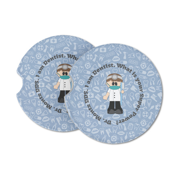 Custom Dentist Sandstone Car Coasters - Set of 2 (Personalized)