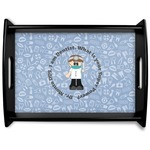 Dentist Black Wooden Tray - Large (Personalized)