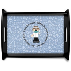 Dentist Black Wooden Tray - Large (Personalized)