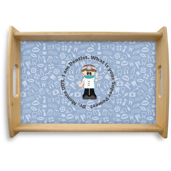 Custom Dentist Natural Wooden Tray - Small (Personalized)