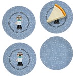 Dentist Set of 4 Glass Appetizer / Dessert Plate 8" (Personalized)