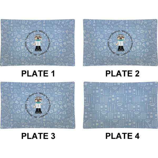 Dentist Set of Rectangular Dinner Plates (Approval)