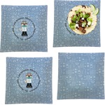 Dentist Set of 4 Glass Square Lunch / Dinner Plate 9.5" (Personalized)