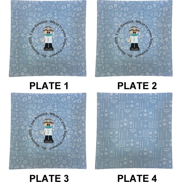 Dentist Set of Square Dinner Plates (Approval)