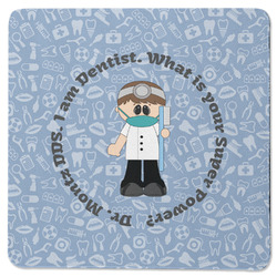 Dentist Square Rubber Backed Coaster (Personalized)