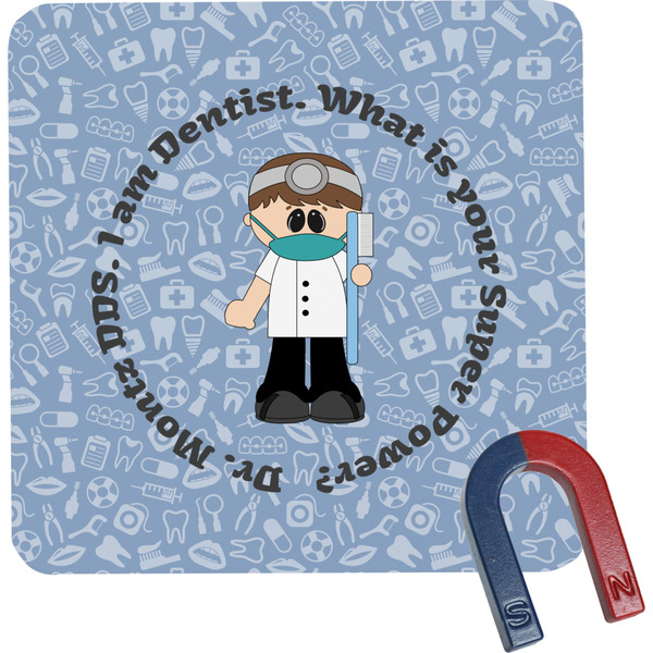 Custom Dentist Square Fridge Magnet (Personalized)