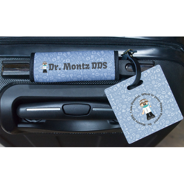 Dentist Square Luggage Tag & Handle Wrap - In Context