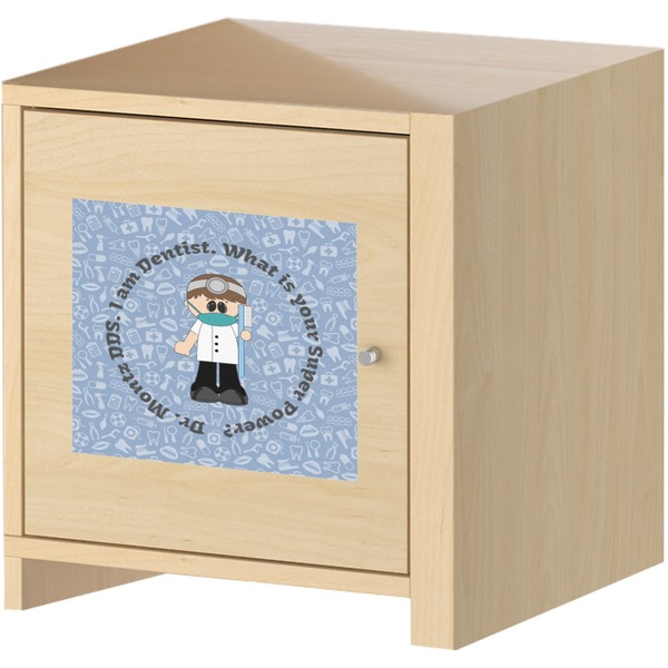 Dentist Square Wall Decal on Wooden Cabinet