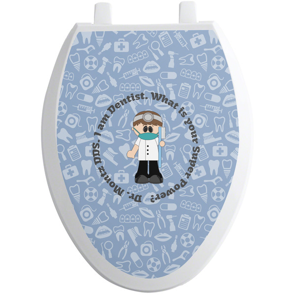 Custom Dentist Toilet Seat Decal - Elongated (Personalized)