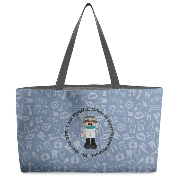 Custom Dentist Beach Totes Bag - w/ Black Handles (Personalized)