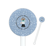 Dentist 5.5" Round Plastic Stir Sticks - White - Single Sided (Personalized)