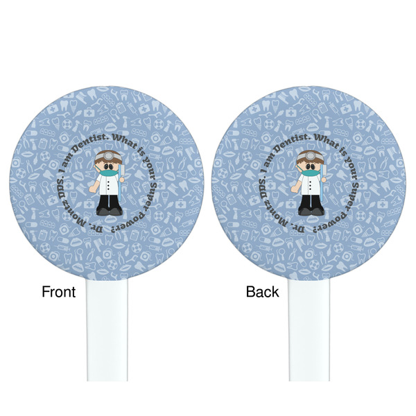 Dentist White Plastic 7" Stir Stick - Double Sided - Round - Front & Back