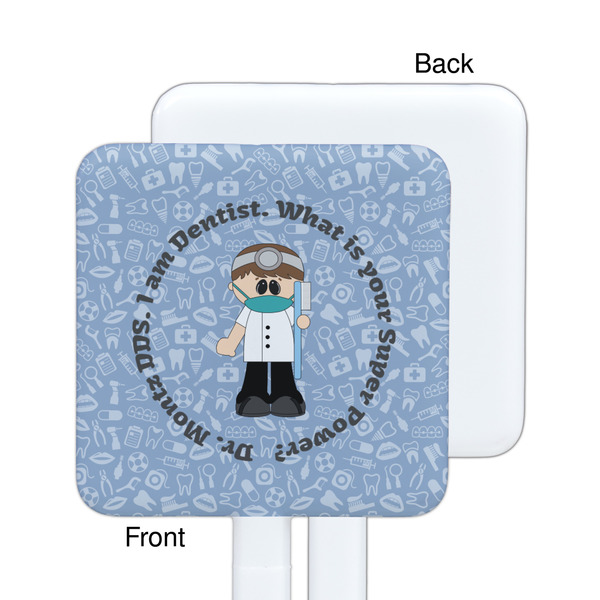 Dentist White Plastic Stir Stick - Single Sided - Square - Approval