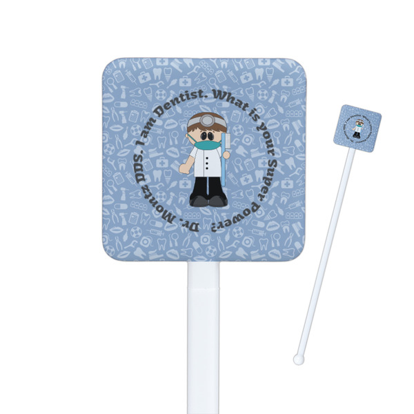 Custom Dentist Square Plastic Stir Sticks (Personalized)