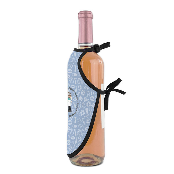 Dentist Wine Bottle Apron - DETAIL WITH CLIP ON NECK