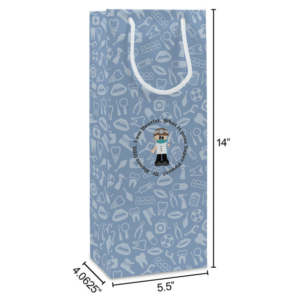 Dentist Wine Gift Bag - Dimensions