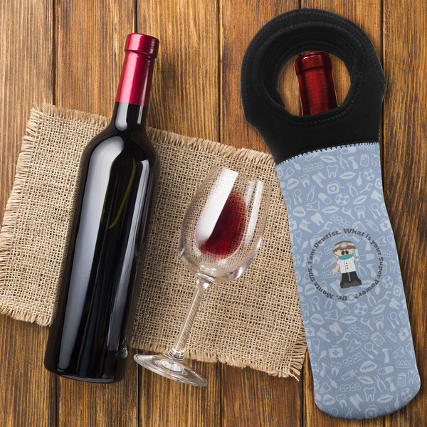 Dentist Wine Tote Bag - FLATLAY