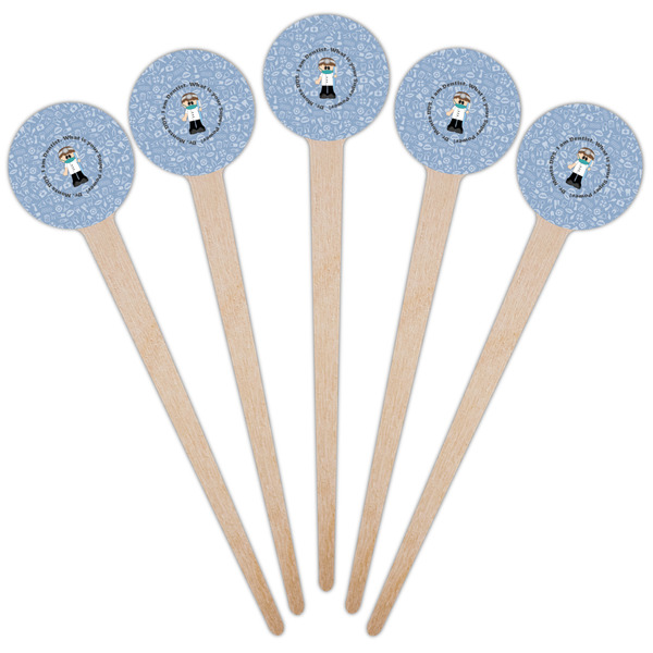 Dentist Wooden 4" Food Pick - Round - Fan View