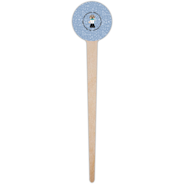 Dentist Wooden 4" Food Pick - Round - Single Pick