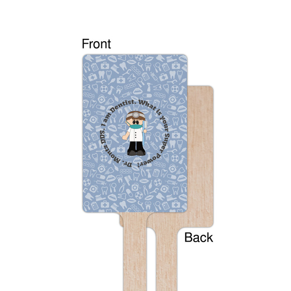 Dentist Wooden 6.25" Stir Stick - Rectangular - Single - Front & Back