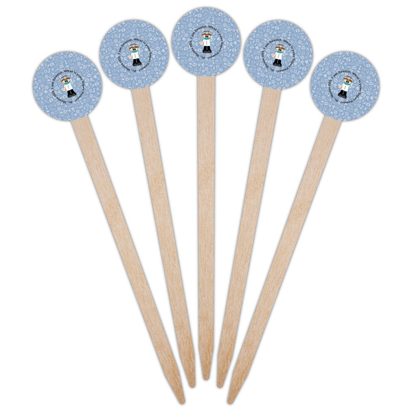 Dentist Wooden 6" Food Pick - Round - Fan View