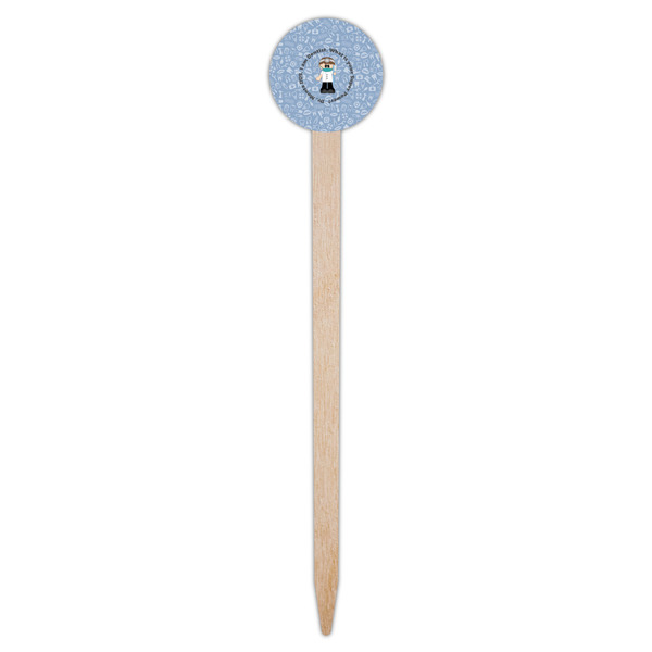 Dentist Wooden 6" Food Pick - Round - Single Pick