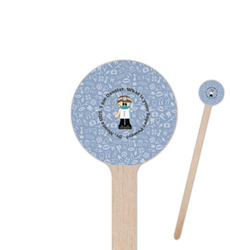 Dentist 6" Round Wooden Stir Sticks - Single Sided (Personalized)