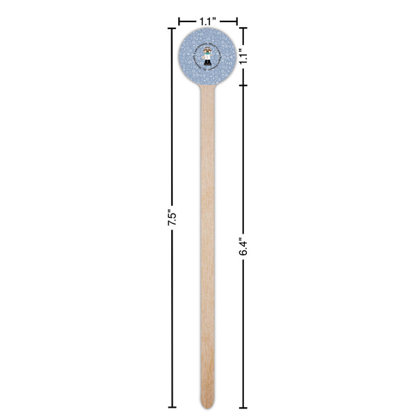 Dentist Wooden 7.5" Stir Stick - Round - Dimensions