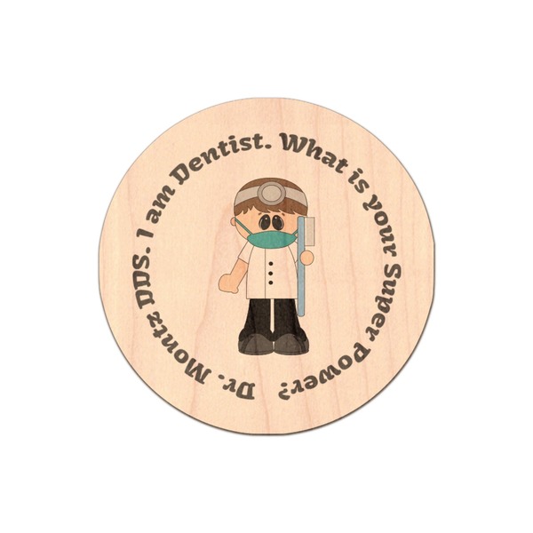 Custom Dentist Genuine Maple or Cherry Wood Sticker (Personalized)
