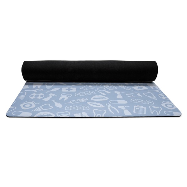 Dentist Yoga Mat Rolled up Black Rubber Backing