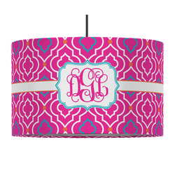 Colorful Trellis 12" Drum Pendant Lamp - Fabric (Personalized)