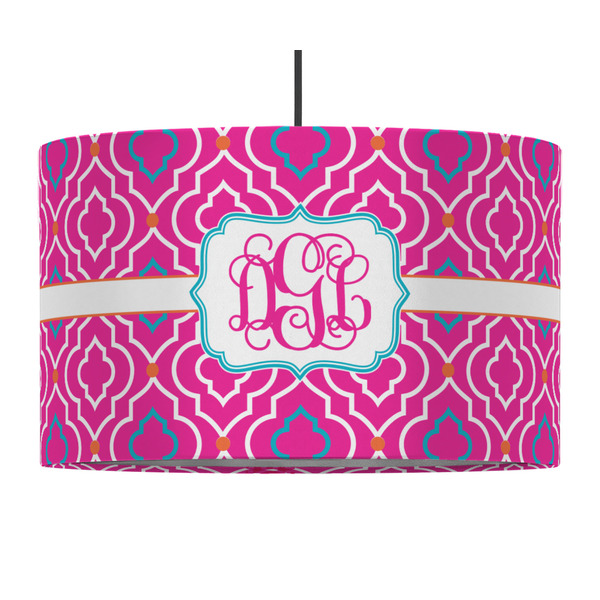 Colorful Trellis 12" Drum Lampshade - PENDANT (Fabric)