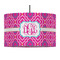 Colorful Trellis 12" Drum Pendant Lamp - Fabric (Personalized)