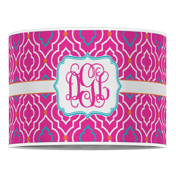 Colorful Trellis 16" Drum Lampshade - FRONT (Poly Film)