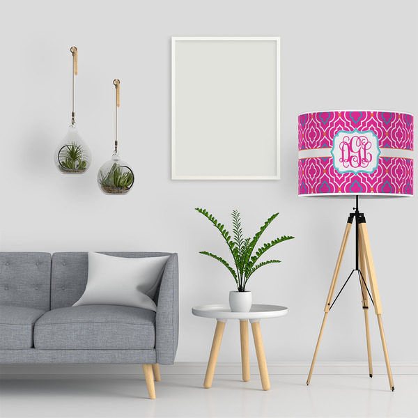 Colorful Trellis 16" Drum Lampshade - LIFESTYLE