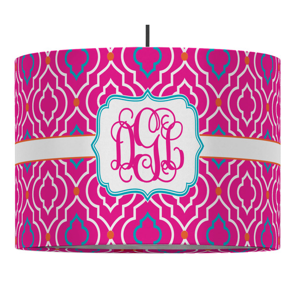 Custom Colorful Trellis 16" Drum Pendant Lamp - Fabric (Personalized)