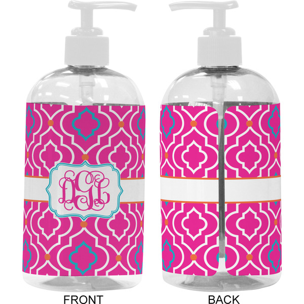 Colorful Trellis 16 oz Plastic Liquid Dispenser- Approval- White