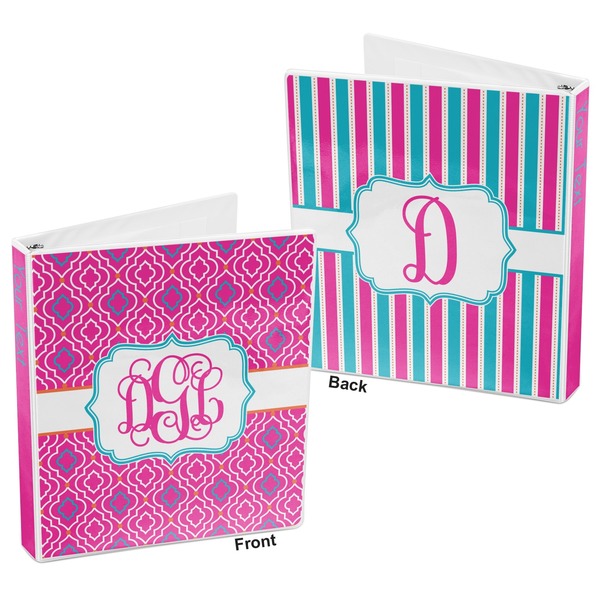 Colorful Trellis 3-Ring Binder Front and Back