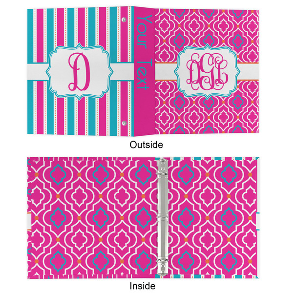 Colorful Trellis 3 Ring Binders - Full Wrap - 1" - APPROVAL