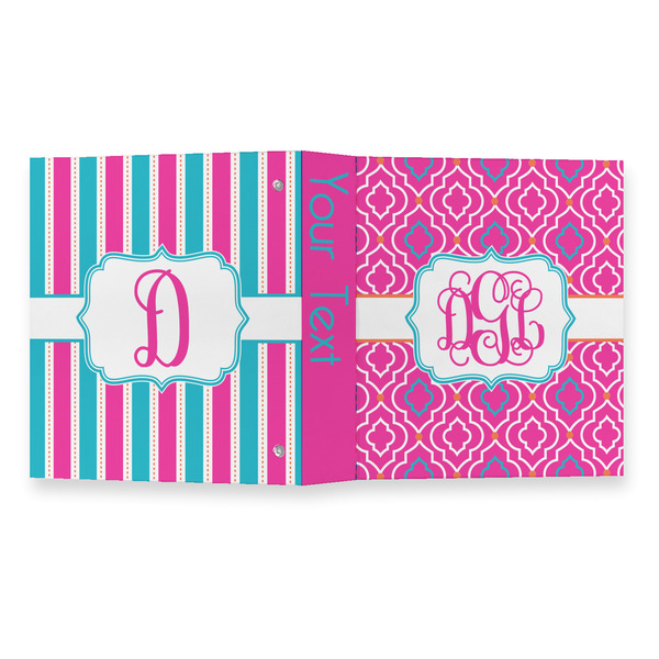 Colorful Trellis 3 Ring Binders - Full Wrap - 1" - OPEN OUTSIDE