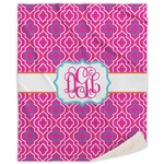 Colorful Trellis Sherpa Throw Blanket (Personalized)