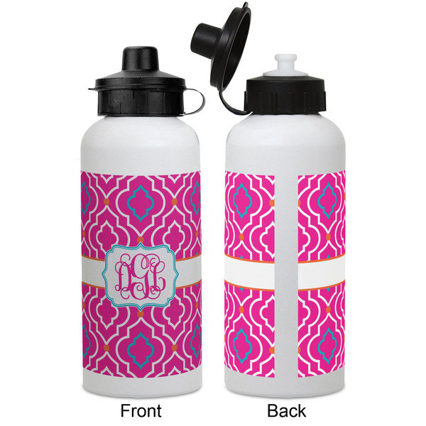 Colorful Trellis Aluminum Water Bottle - White APPROVAL