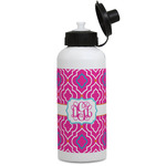 Colorful Trellis Water Bottles - Aluminum - 20 oz - White (Personalized)