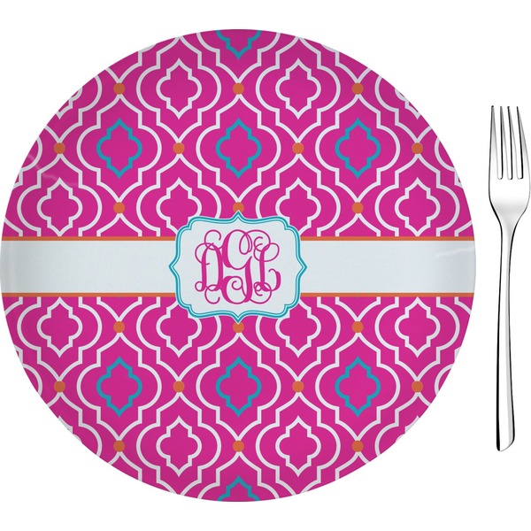 Custom Colorful Trellis 8" Glass Appetizer / Dessert Plates - Single or Set (Personalized)