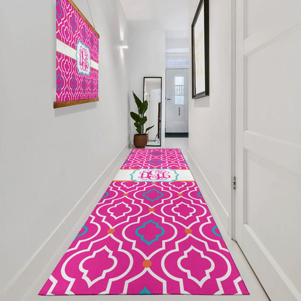 Colorful Trellis Area Rug Sizes - In Context (vertical)