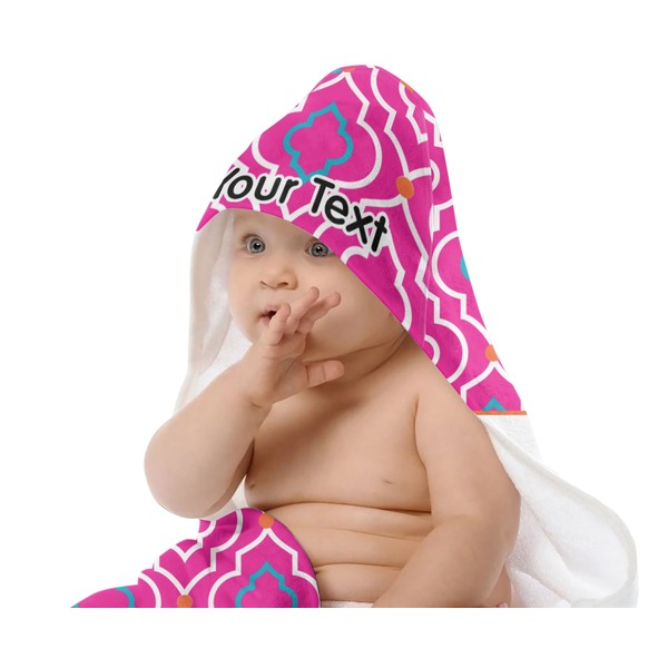Colorful Trellis Baby Hooded Towel on Child