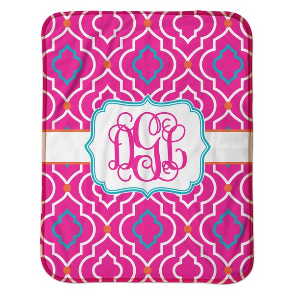 Colorful Trellis Baby Sherpa Blanket - Flat